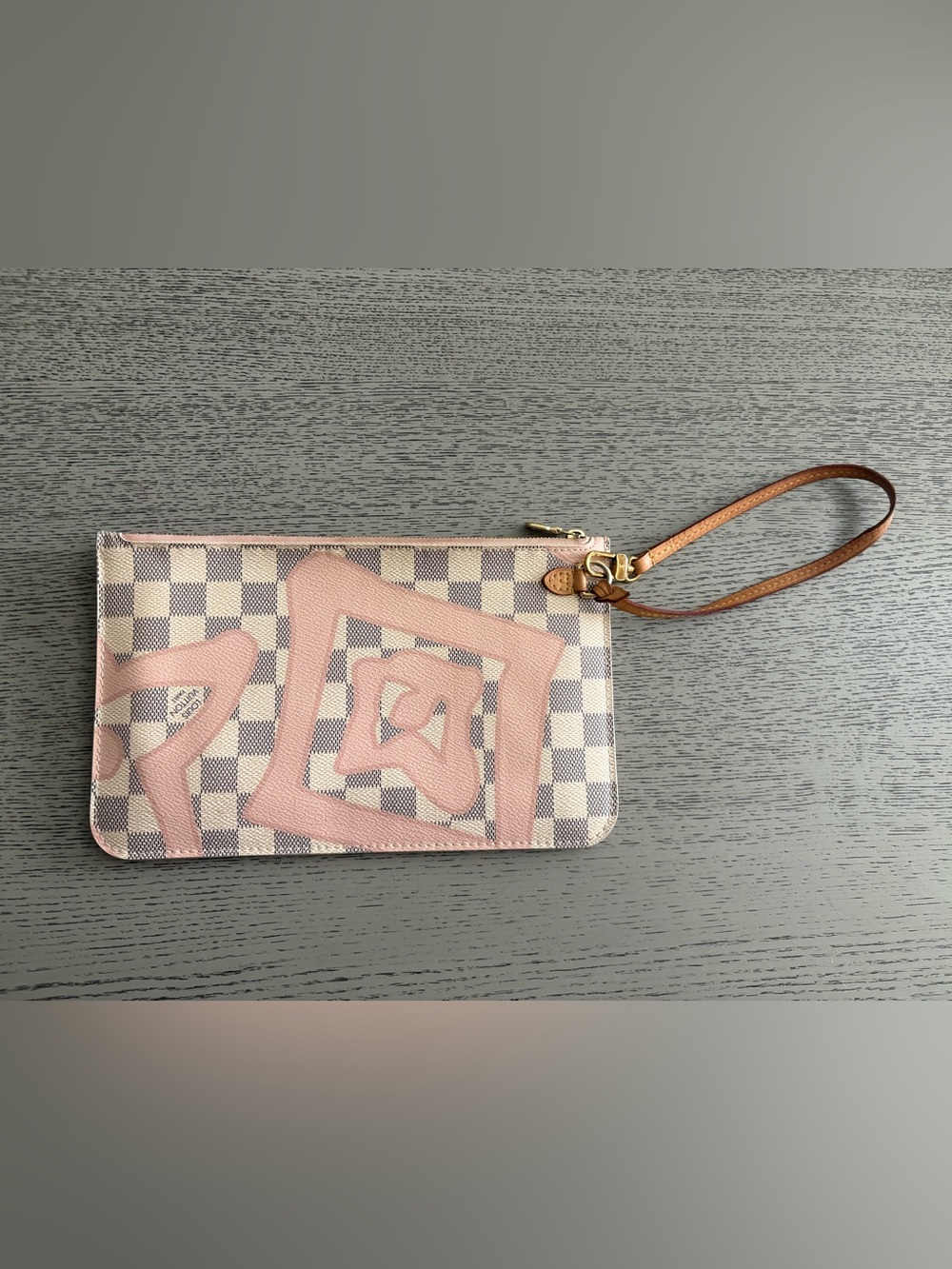Louis Vuitton Damier Azur Tahitienne Wristlet Pochette - Rose Ballerine Pink
